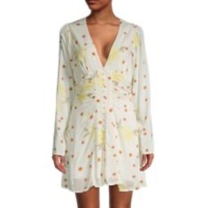 Free People Cream Long Sleeve Dress with Yellow and Orange Accents